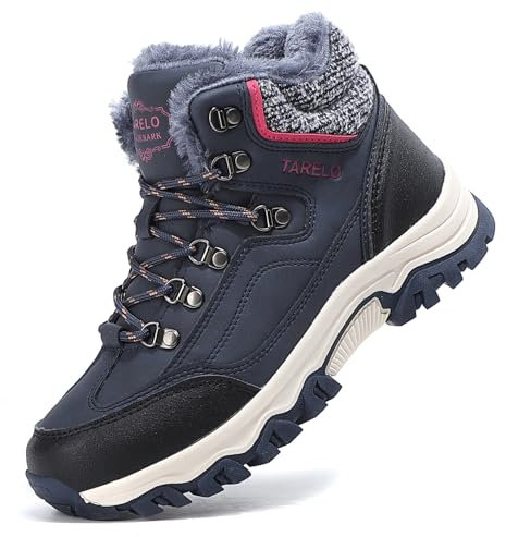 TARELO Winterschuhe Damen Rutschfest Winterstiefel Blau 38