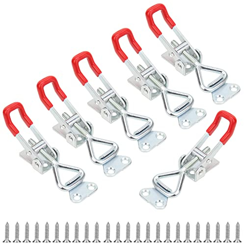 Favordrory 6 Stück Knebelverschluss, Zugriegel, verstellbare Knebelklemme, robuster Knebelverschluss, 150 kg Haltekapazität (25 Stück Schrauben und ein Schraubendreher)