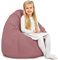 Italpouf Pouf Poire pour Enfants, Pouf geant, Intérieure, Remplissage, Fauteuil Poire Enfant pour Salon, Housse Amovible, Lavable en Machine, Certificat, Velours, Rose Poudré