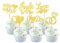 SYKYCTCY 36 Pack Bridal Shower Cupcake Toppers Glitter Diamond Ring, Love I Do Cupcake Picks Miss to Mrs Bridal Shower Wedding Engagement Bachelorette Party Cake Decorations Supplies Gold