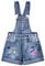 Peacolate 4-10 Jahre Sommer kleine Kinder Denim Shortalls Flip Pailletten Stickerei Stern Blau Latzhose Shorts Overalls (9-10 Jahre)