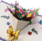 Driveloop® Geburtstagskarte 3D Pop Up, Blumenstrauß in Lila mit natürlichem Umschlag – Grußkarte & Hochzeitskarte mit köstlichen Blütenblättern für Frau, Mann, Freundin, Kinder & Unisex