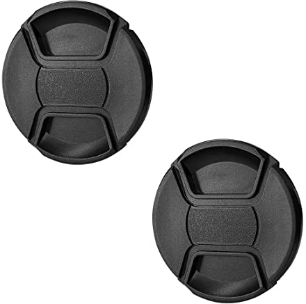 Kamera Objektiv Ersatz Deckel, 2 Pack, mit Ø 67 mm Durchmesser, in schwarz, mit Bandschlaufe, kompatibel mit Objektiven von z.B. Nikon, Canon, Sony, Ersatzkappe, Objektivdeckel, 2 x 67 mm Schutzdeckel