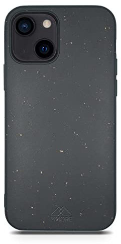 MMORE – Biologisch Abbaubare Handyhülle, kompatibel mit iPhone - Umweltfreundlich, Kompostierbar, aus Pflanzen (Schwarz, iPhone 13 Mini)