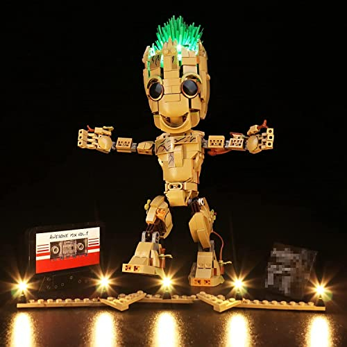 BrickBling Led Licht Set Kompatibel mit Lego 76217 Marvel Ich Bin Groot Spielzeug, Led Beleuchtungs Set Compatible with Lego Ich Bin Groot Kreatives Geschenk (Kein Modell)- Standard Version