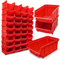 HMH 80x Stapelboxen Rot Größe 2 für Werkstatt Garage Sichtlagerboxen (LxBxH) 175x103x76mm Lagerboxen rote Sichtlagerkästen zur Kleinteile Aufbewahrung Stapelbox PP