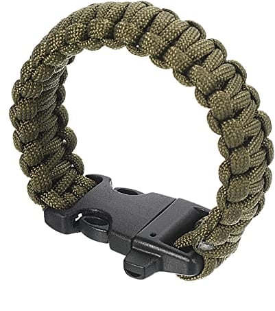 PATIKIL Überleben Paracord Armbänder Geflecht Fallschirm Armband mit Plastik Schnalle Party Geschenke Camping Außenverpackung für Männer Dunkel Grün