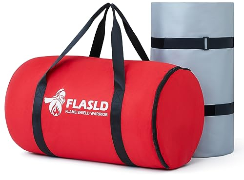 FLASLD Car Fire Blanket - 20ft x 30ft, Large Fireproof Blanket for Electric/Fuel Vehicle Accidents, Silicone Coated Fiberglass Cover, Heat Resistant Fire Suppression Blanket