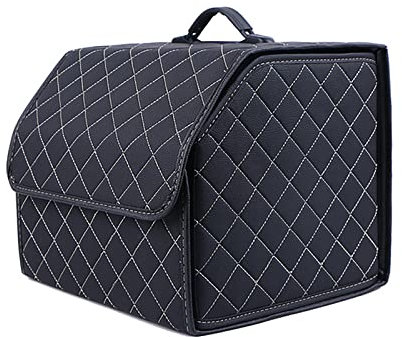 GENTRE Kofferraum Organizer,Luxus-PU-Leder Aufbewahrungsbox für BMW Z1 Z3 Z4 E30 E36 E52 E85 E86 E89 G29 Z3M Z4M 20i 30i,großer Faltbare Trunk Organizer mit Deckel und Griffe Auto zubehör