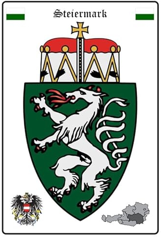 mrdeco Metall Schild 30x40cm gewölbt Steiermark Wappen Blechschild