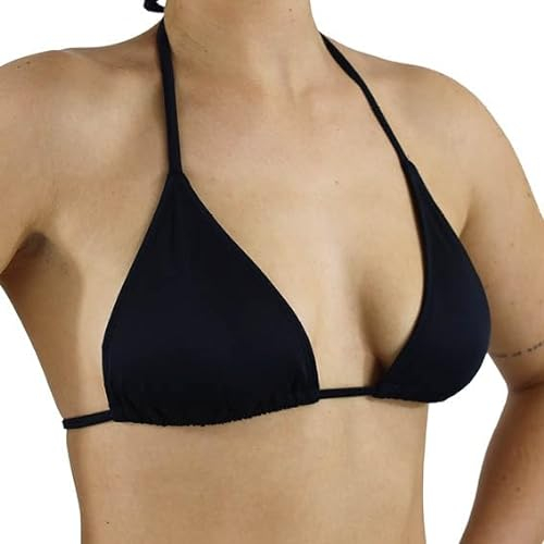MYLILY Damen Bikini Triangel Oberteil Schwarz (M)