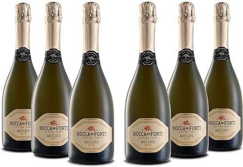 Rocca dei Forti Moscato Spumante Dolce di qualità - Pacco da 6 x 750 ml