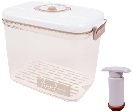 Gzsekken Vacuum Seal Containers 2.7L Hand pump with vacuum Food Saver Accessories Time Compass Manual Air Pump Design for Quick Marinating Rectangle