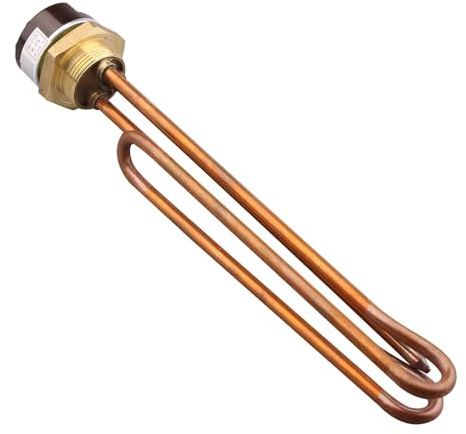 QCUXLRND DN32 1 1/4'' Immersion Water Heater with Thermostat Adjustable Temperature Regulator Heating Element 220v 1200w 1500w 2kw 3kw cuicui (Color : 3kw foldback type, Size : 220V)
