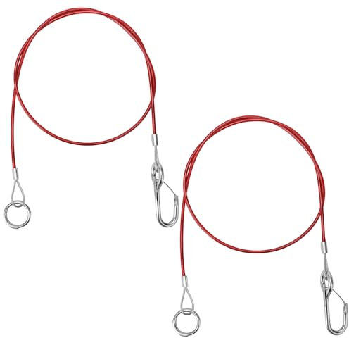 2 Stück Abreißseil Rot, 1 Meter Bremsseil, Sicherungsseil für Alle Gängigen Gebremsten Anhänger