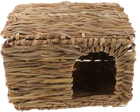 COLLBATH Handgewebtes Faltbares Stroh-hasenhaus Klein Natürliches Nest Für Kaninchen Kleintiere Meerschweinchen Multifunktionales Versteck Und Ruheplatz