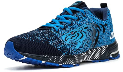 ASHION Turnschuhe Herren Sneaker Laufschuhe Sportschuhe Atmungsaktiv Sneaker Leichte Straßenlaufschuhe,A Blau,42 EU