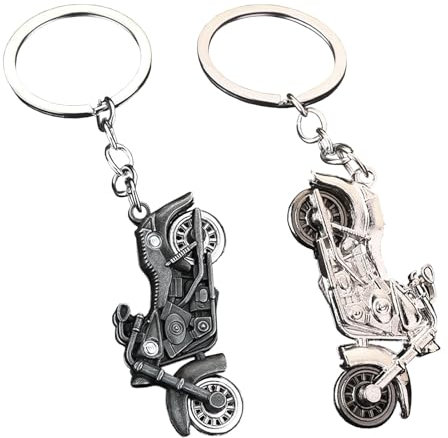 LILELIG 2 Stück Motorrad Schlüsselanhänger Mit Schutzengel, Schlüsselanhänger Motorrad,Motorrad Anhänger, Schutzengel Motorrad, Drive-Safe-Schlüsselband, Geschenke Für Männer Frauen Motorradfahrer