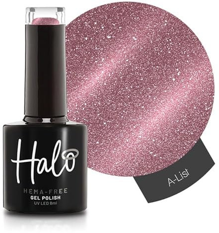 Halo Gel Polish 8ml - A-List. UV/LED Gel Nail Polish, Long Lasting & Easy To Apply. Nail Art Colours For Manicure & Pedicure. Gel Polish For Professional & Home Use.
