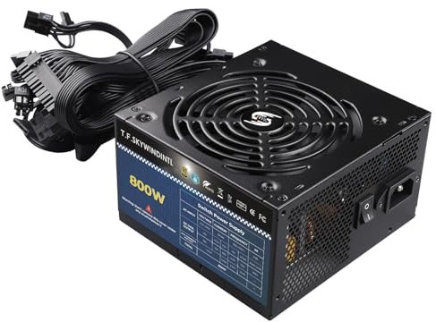 800W PSU 80 Plus Gold Standard ATX Computer Power Supply Non Modular Build-in 125MM Ultra-Quiet FDB Fan with 20+4Pin Motherboard Power for Desktop Gaming PC Server