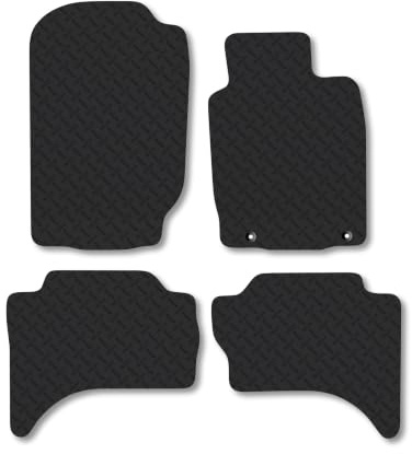 Mitsubishi L200 (2015-2022) 5mm Rubber Car Mats | Heavy Duty Rubber Tailored Fit Floor Mats Full Coverage Durable Waterproof Accessories Easy Clean Anti Slip Made in the UK