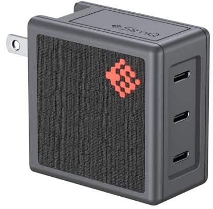Chargeur USB-C 65 W de type C, chargeur GaN à 3 ports de type C, adaptateur d'alimentation USB-C à charge rapide, compatible avec iPhone 16/15/14, Galaxy S24/S23, MacBook Pro/Air, iPad Pro/Air, Pixel