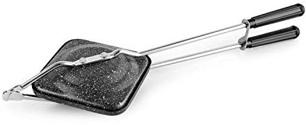 Tostapane a gas antiaderente in alluminio | Compatibilità con fornelli a gas | Design ignifugo | Manico resistente al calore | Sandwich Maker | Tostapane per sandwich