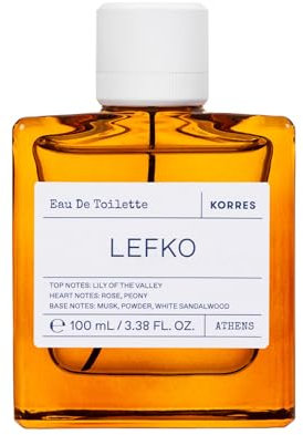 KORRES LEFKO Eau de Toilette für Herren und Damen, unisex Duft in Vorteilsgröße, floral, pudrig, vegan, 100 ml