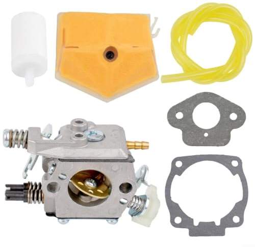 HomeVortex Kit di ricambio per carburatore motosega Husqvarna 50 51 55, per Walbro WT-170, include filtro dell'aria, linea carburante, filtro, guarnizioni