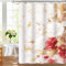 FeinKulturia Duschvorhang Textil 180x200 Blumen Verdickten Waschbar Anti Schimmel Wasserdicht Verdunkelnd Badewanne Vorhang Polyester Badvorhang mit 12 Duschvorhangringen und Beschwertem Saum