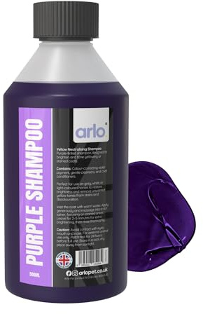 Purple Shampoo for Horses and Animals 500ml | Neutralises Yellowing on Grey, White, and Light Coats | Strong Purple Pigments | Deep Clean and Coat Conditioner | Brightens and Revives Dull Hair