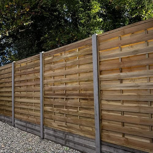 Forest Garden 6' x 6' Pressure Treated Decorative Flat Top Wooden Fence Panel (1.8m x 1.8m)