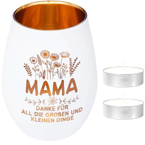 Geschenke für Mama, Gravur Windlicht mit Kerzen, Teelichthalter, Adventskalender Weihnachtensgeschenk für Beste Mutter, Geschenke für Mama zum Geburtstag Muttertagsgeschenke (Geschenke für Mama (B))