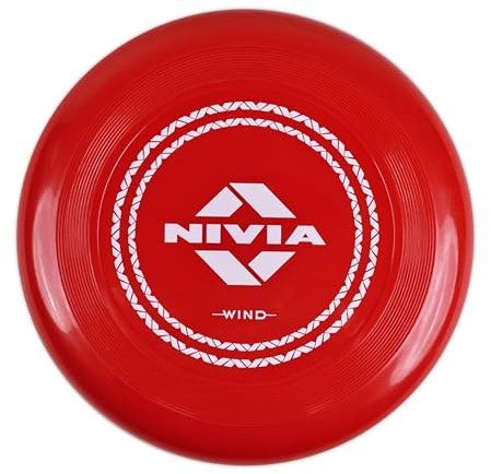 Nivia Frisbee für Outdoor-Sportspiele, Wurfscheiben für Kinder, Erwachsene und Hunde, unzerbrechlicher, weicher, flexibler Kunststoff (Hellrot, groß)