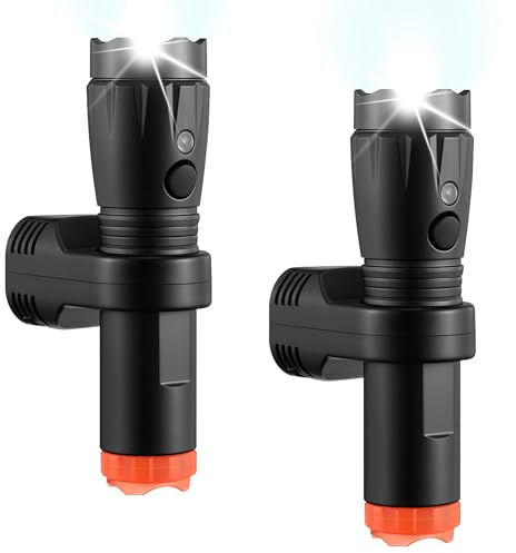 Grinsvalley 4 in 1 Plug in Emergency Flashlight Rechargeable LED Night Light with Motion Sensor for Power Outage Home Safety Portable Work Light Removable Torch for Camping and Indoor Use(2 Pack)
