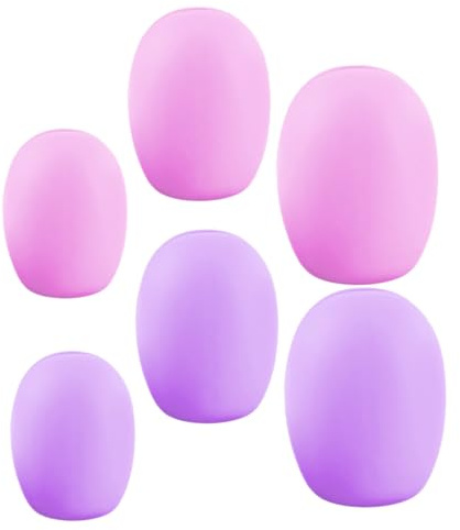 Generic 6Pcs Makeup Brush Covers Silicone Protector Caps for Foundation Brushes Dustproof Storage Holder for Travel and Daily Use