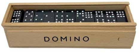 kesurpae Domino Familienspiel im Holzkoffer, Doppel Neun Set für Kinder und Erwachsene, tragbar und leicht zu verstauen. Dominosteine mit Holzkoffer für Klassische Brettspiele.
