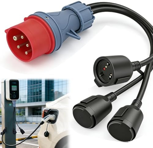 16A CEE Adapter mit 3 Schukodosen für Camping und Baustelle