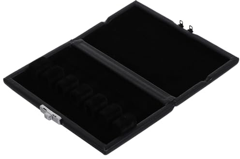 Fagottrohrkasten 6 Slots aus Pu Leder für Bassoon Reeds Schwarz | Metall und Holz, Leichte Tragetasche mit Ergonomischer Form, Kompakte Aufbewahrung für Sechs Stück
