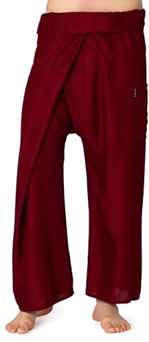 PANASIAM Fisherman Pants Viscose, Bordeaux red, L