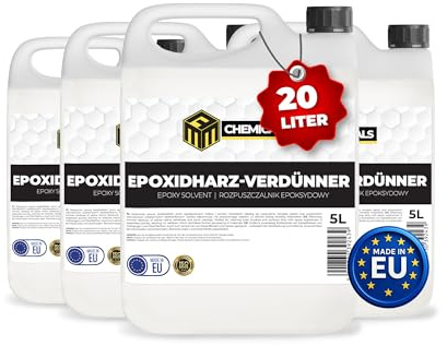 MRM Chemicals Epoxidharz-Verdünner | Epoxy Verdünner für Epoxy Resin & Epoxidfarbe | EP Verdünnung zur Viskositätsanpassung & Werkzeugreinigung 4 × 5 L (20 L)