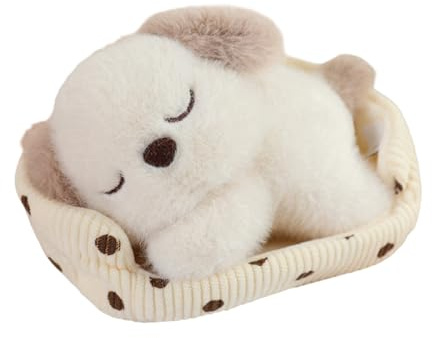 Generisch Schlafendes Plüschtier 14cm mit Bett Kuscheltier Stofftier Dekoration Geschenk Kinder