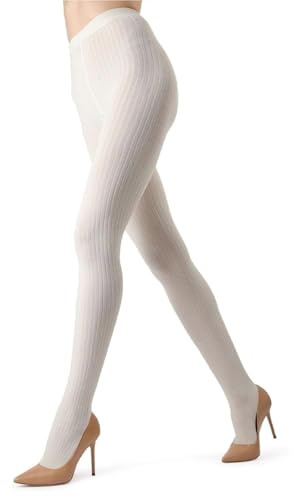 New MeMoi - Sweater Rib Tights -winter White,Medium/Large