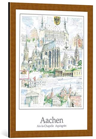 kunst für alle Bild mit Bilder-Rahmen: Robert C. Rore Aachen - dekorativer Kunstdruck, hochwertig gerahmt, 50x70 cm, Kupfer gebürstet