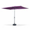 Alice's Garden - Parasol droit rectangulaire 2x3m - Touquet Prune - mât central en aluminium orientable et manivelle d'ouverture