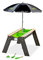 EXIT Toys Aksent Holzsandtisch & Wassertisch - Multifunktionaler Spieltisch & Picknicktisch - Sonnenschirm, Gartengeräte, Eimer & Deckel - Für Kinder im Garten - 100% FSC Zedernholz - 69x94x50cm