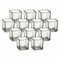 gouveo 12er Set Teelichtgläser Quadrat - Teelichthalter eckig - Kleines Windlicht für Garten, Terrasse, Balkon - Quadrat-Glas für Dessert - Deko Hochzeit, Geburtstag, Feier (TGQ080)