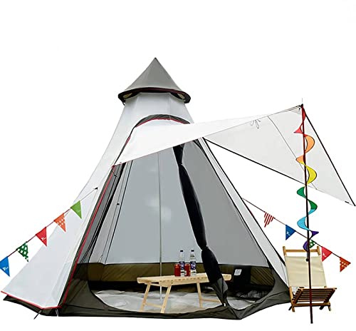 Vidalido Campingzelt 3,6 x 2,3 m, für 4-5 Personen, 4 Jahreszeiten, doppelschichtig, wasserdicht, Anti-UV-, Winddicht, Familienzelt Outdoor Camping, Unisex, weiß