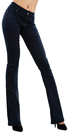 Toocool - Jeans Donna Push up Pantaloni Zampa Elefante Campana Slim Sexy F36-M6129 [M,Blu Scuro]