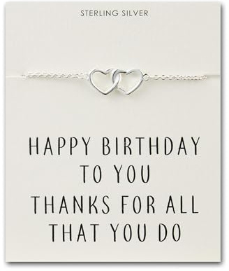 Philip Jones Sterling Silver Birthday Heart Link Bracelet